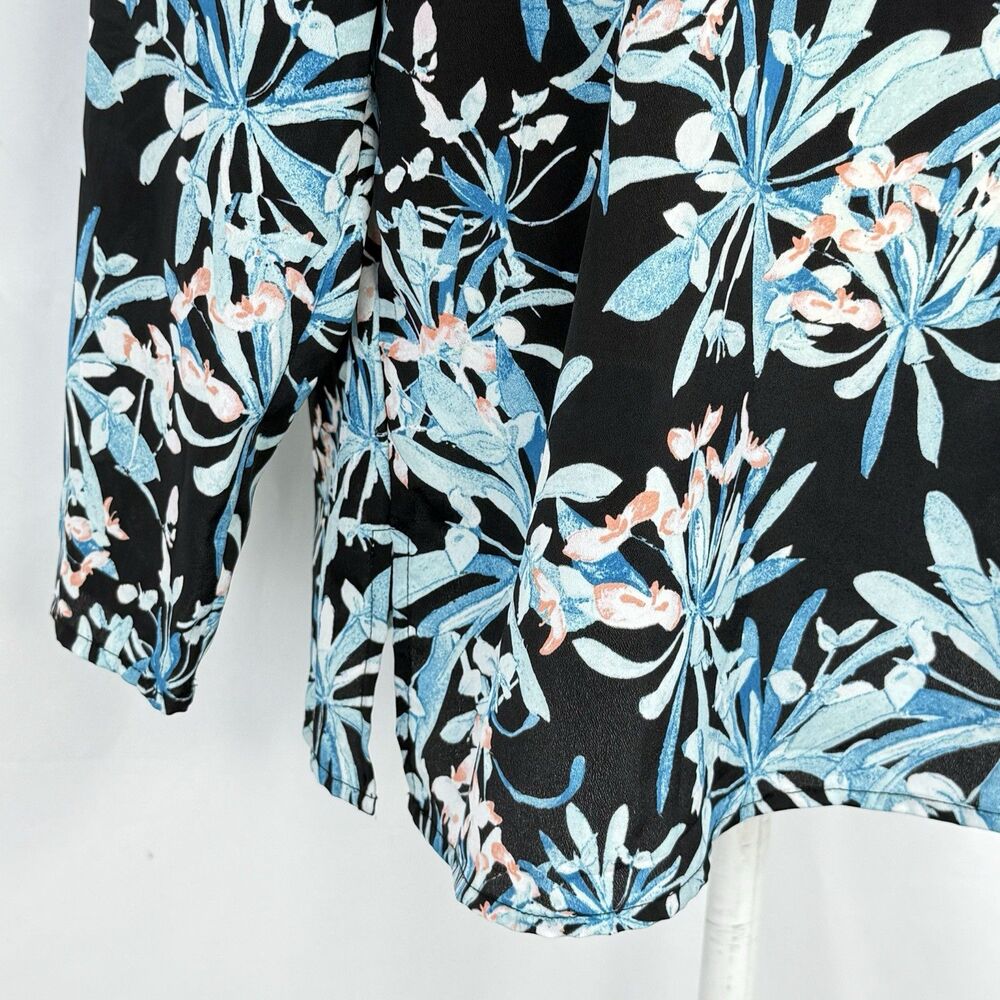 Jaclyn Smith Women Floral Print Long Sleeve Scalloped Neck Top Size XL - Picture 8 of 16